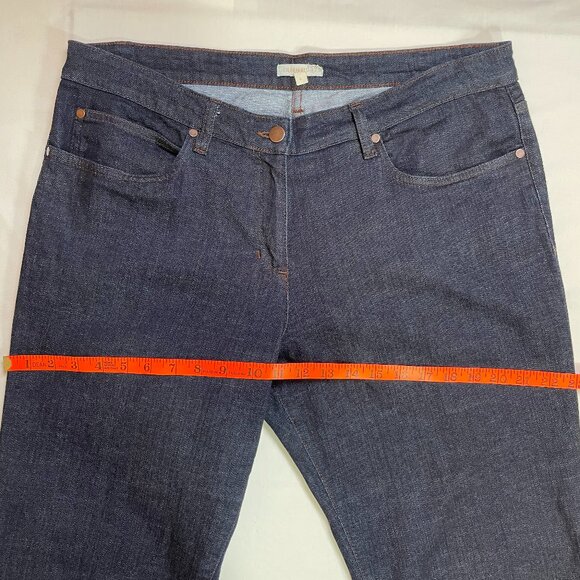 Eileen Fisher Jeans Straight Leg Dark Wash Stretch Size L - Picture 6 of 10